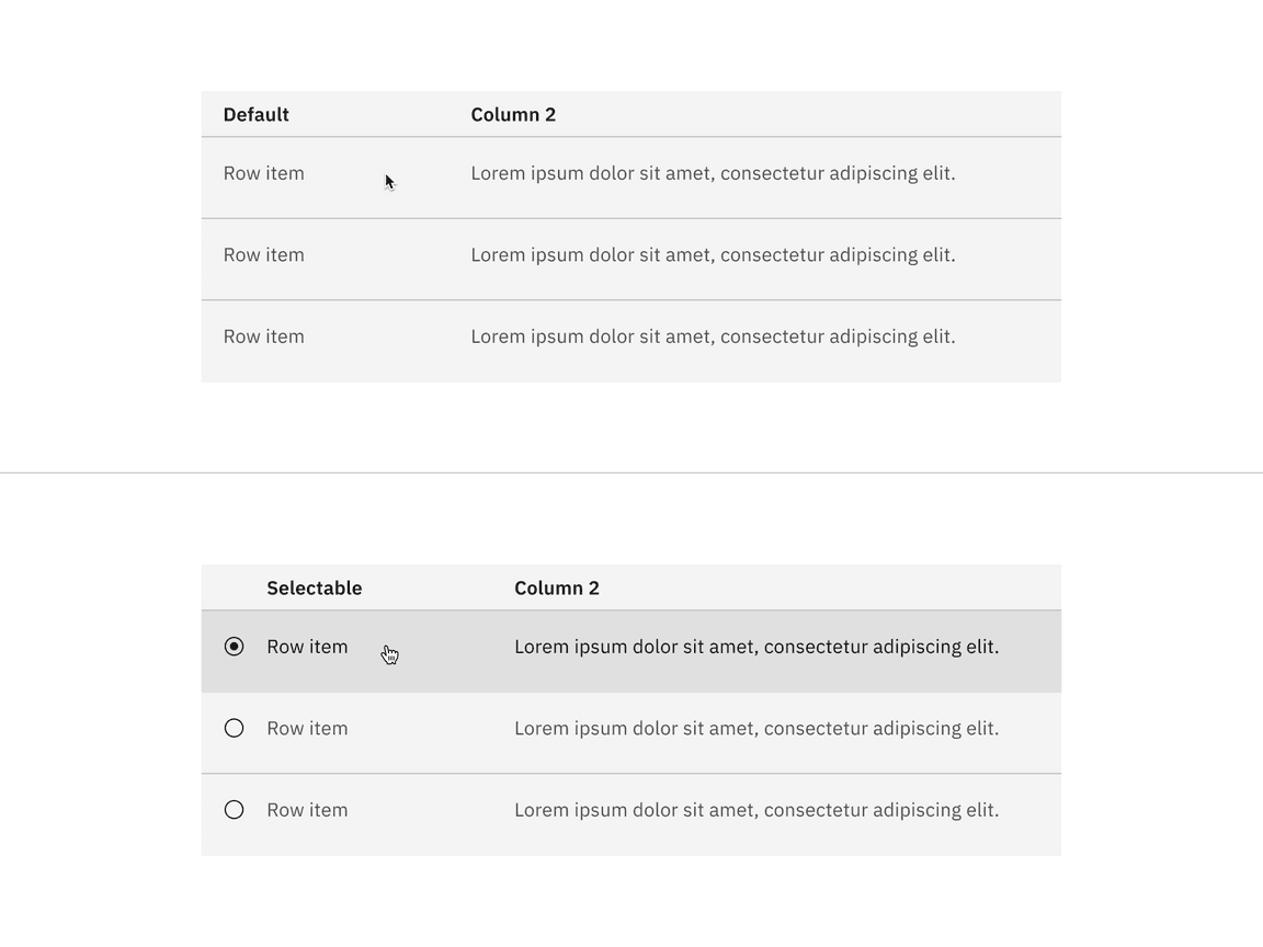 structured list with background