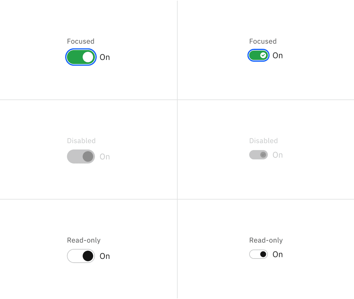 Interactive toggle states